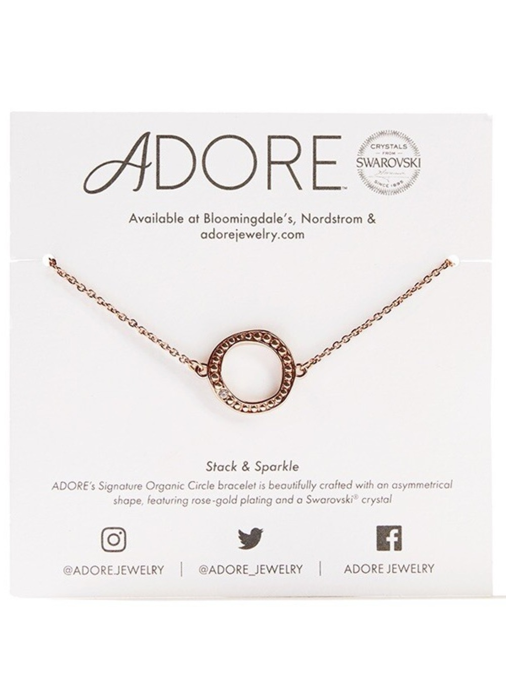 Adore Rose Gold Circle Charm Bracelet - Women Jewelry